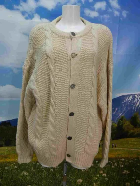 Alphorn Original creme Strickjacke mit Zopfmuster Trachtenjacke Jacke Gr.56