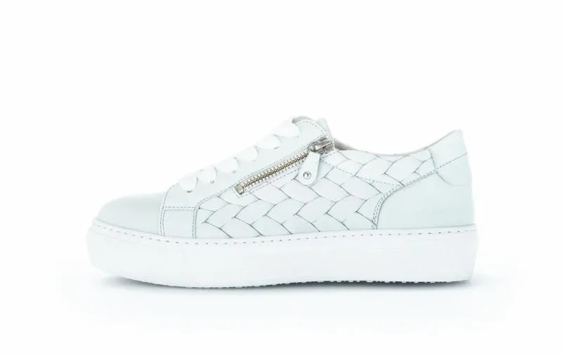 Gabor Sneaker low Leder Flechtoptik Wechselfußbett blau S12 83.324.26