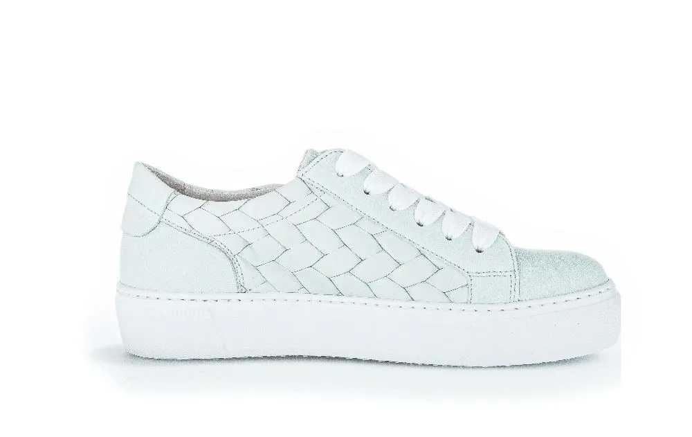Gabor Sneaker low Leder Flechtoptik Wechselfußbett blau S12 83.324.26