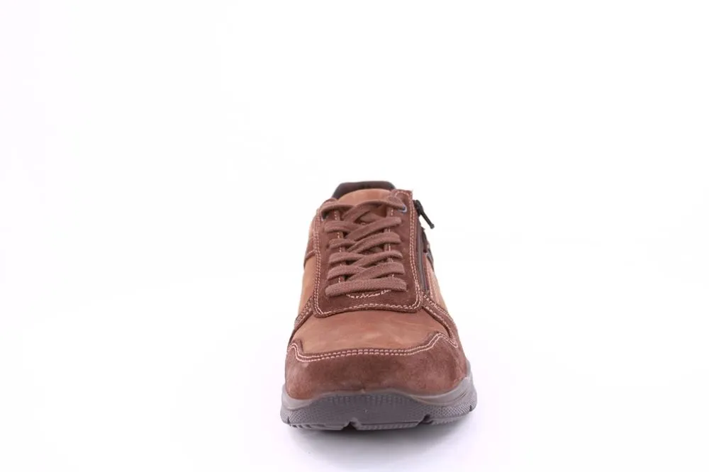 IMAC Herren Schnürschuh Sneaker  Nubukleder bequem braun S21 803178