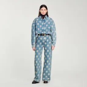 Jeans mit Sternen-Jacquard