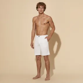 Men Tencel Cotton Bermuda Shorts Solid
