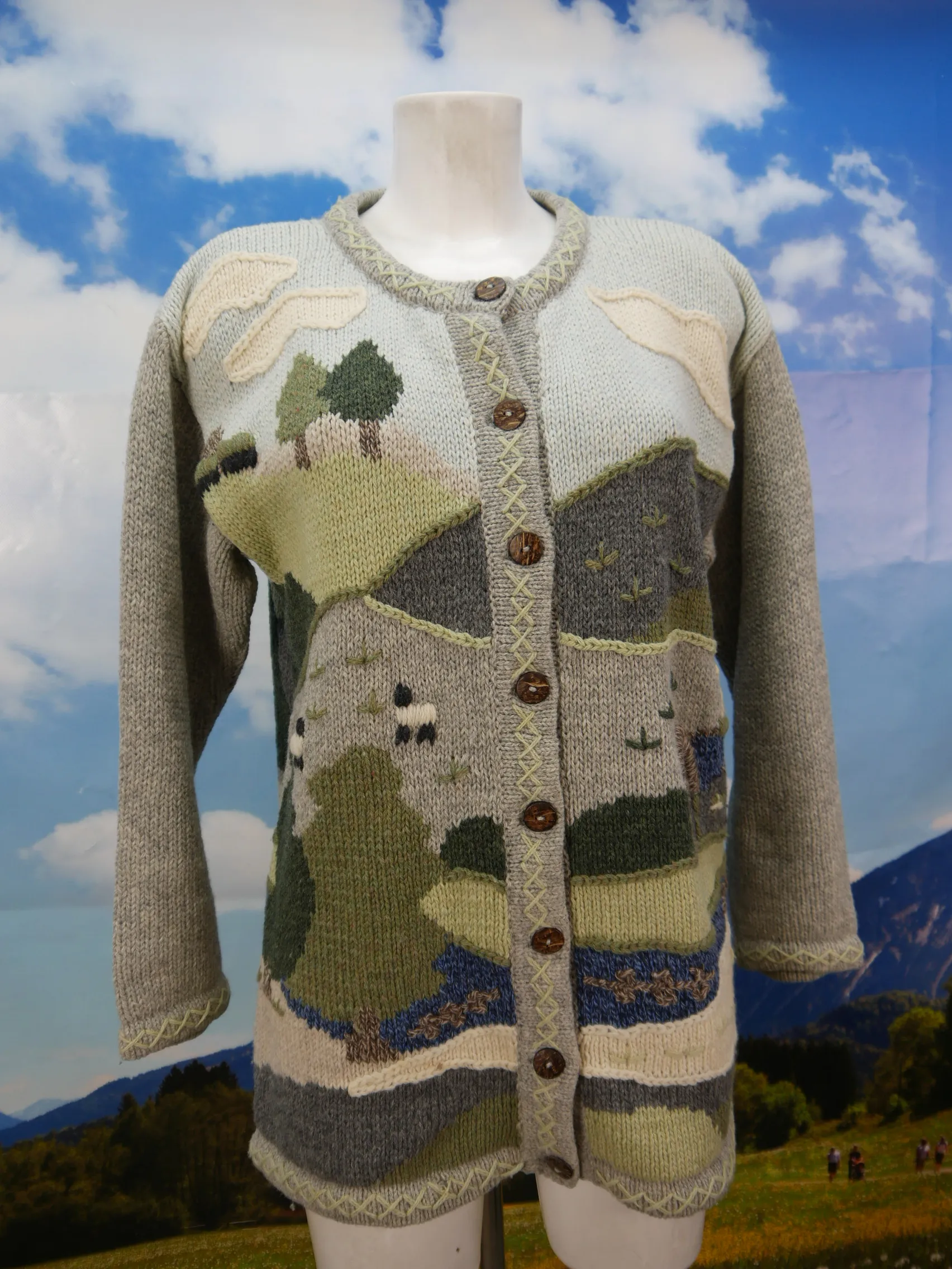 Peter Hahn Strickjacke leicht mit tollen Strickmuster Trachtenjacke Jacke Gr.40