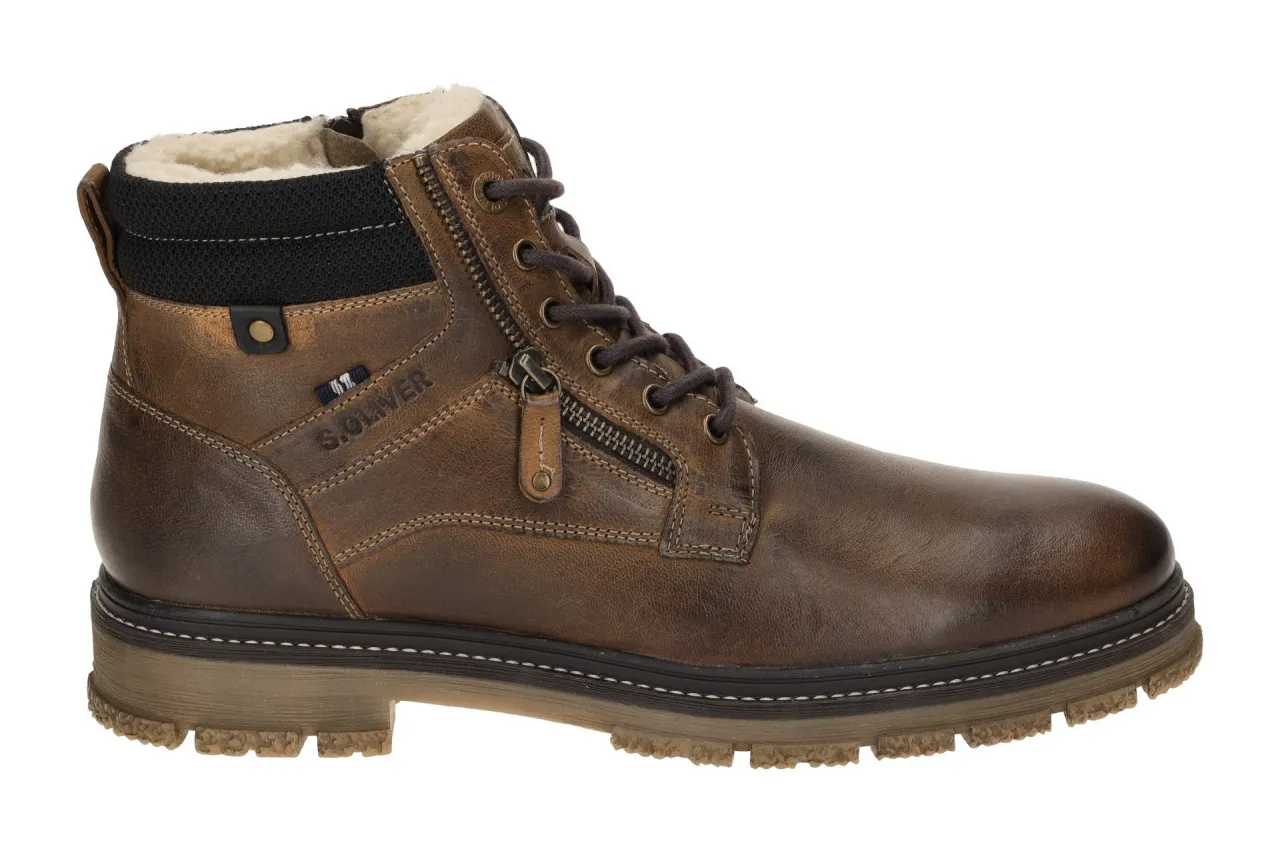 s.Oliver Stiefeletten Herren braun cognac Warmfutter 5-16248-43 305