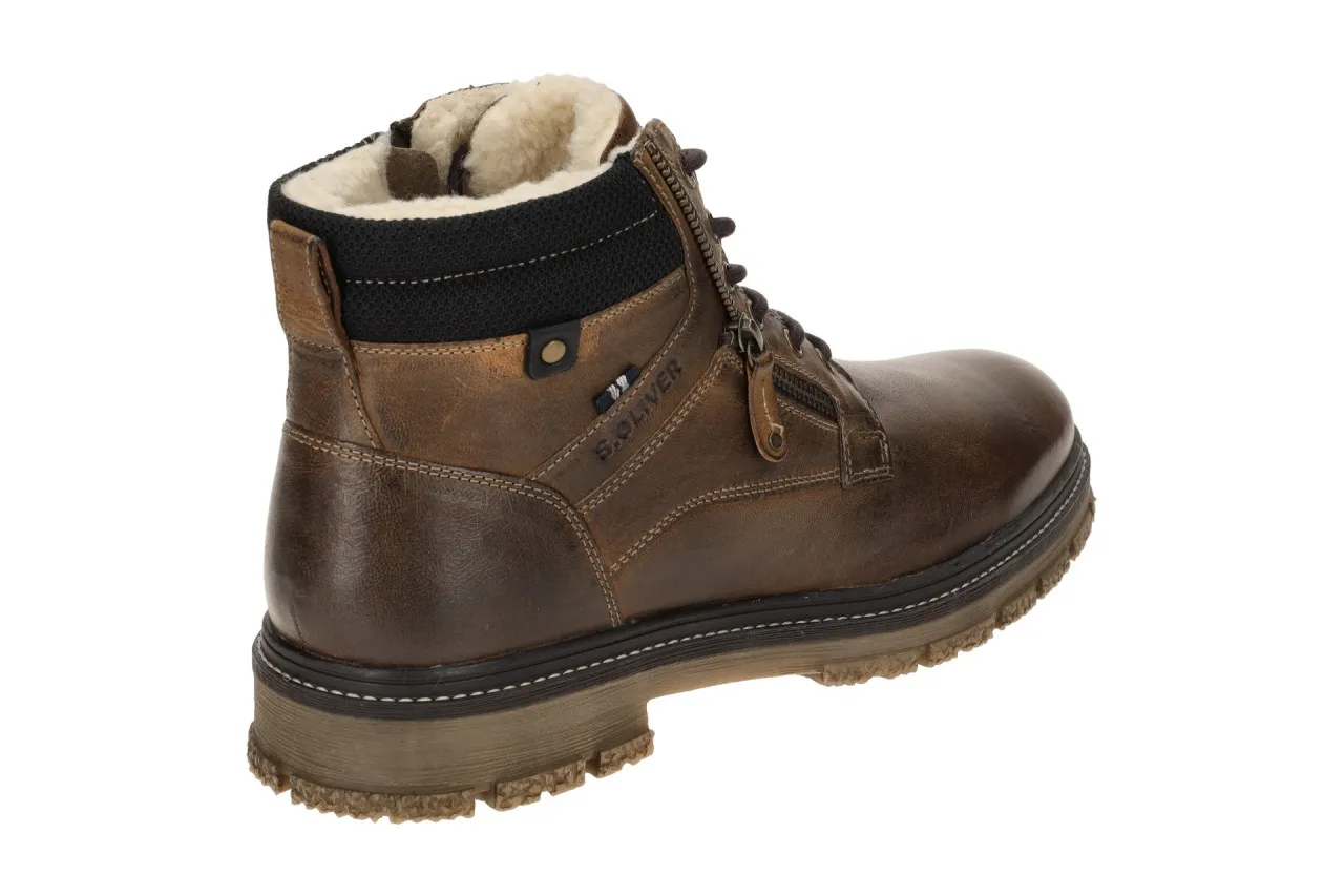 s.Oliver Stiefeletten Herren braun cognac Warmfutter 5-16248-43 305