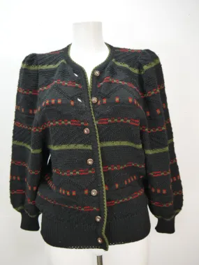 Strickjacke schwarz herrlich 60er Jahre süße Vintage Trachtenjacke Jacke Gr.38