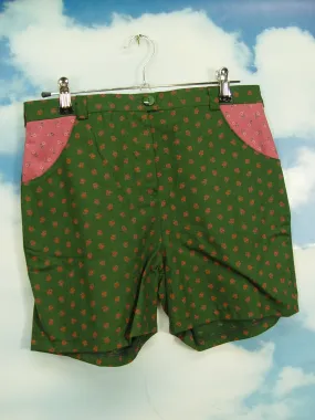 Upcycling Hot Pants Damen Shorts feines Dirndlmuster kurze Hose UCS012 Gr.36