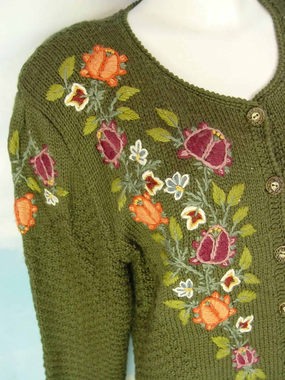 zuckersüß gemustert Dirndljacke Strickjacke Jacke -SJ104- Trachtenjacke Gr.42
